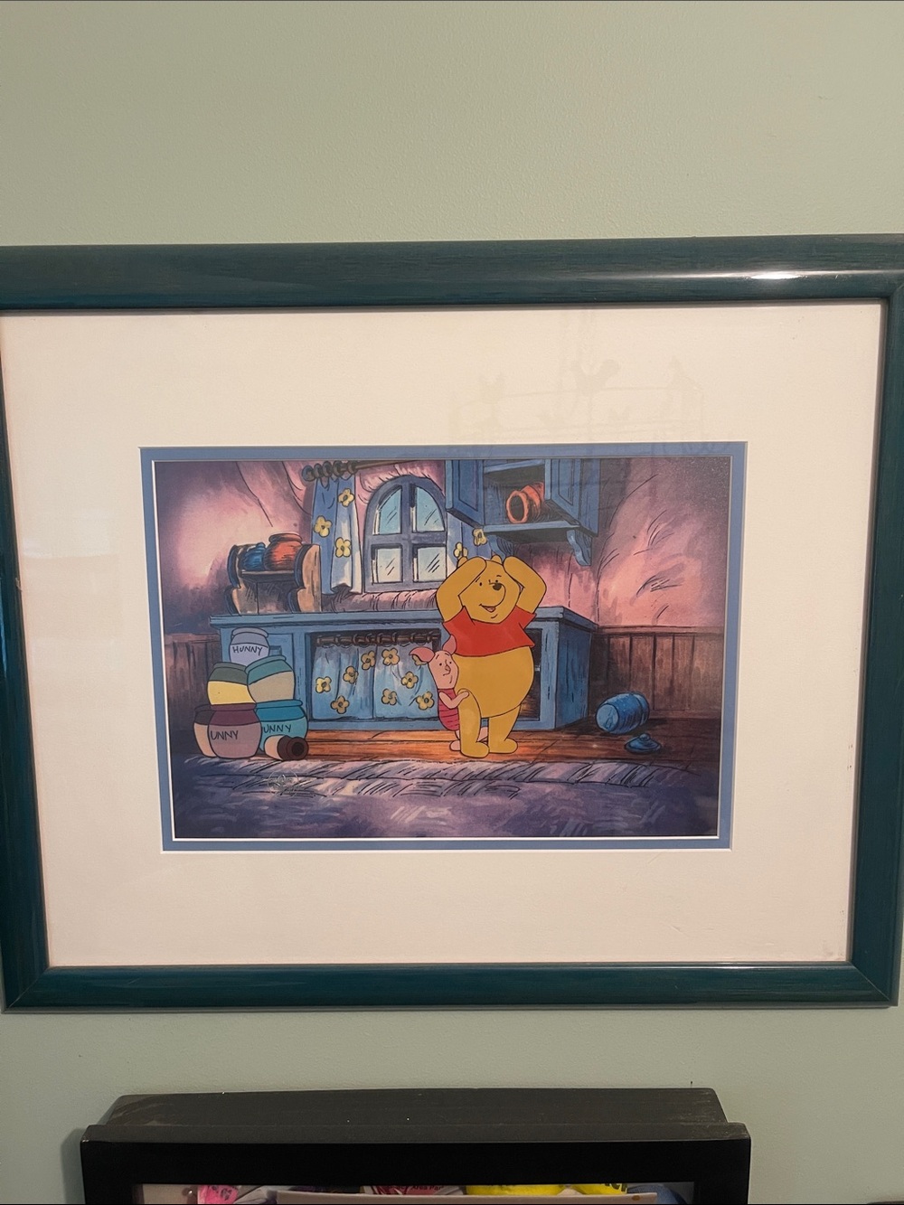 Disney Winnie the Pooh Wall Art - Yellow, Red, Blue. Lithograph
